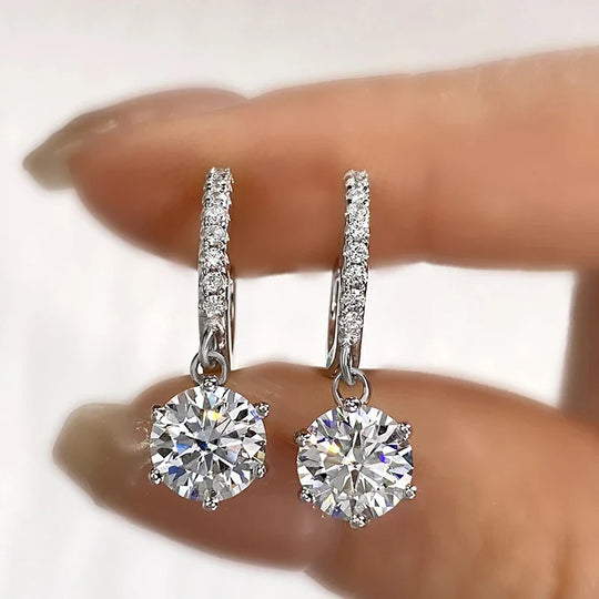 1CT Certified Moissanite Hoop Earrings For Women 925 Sterling Silver
