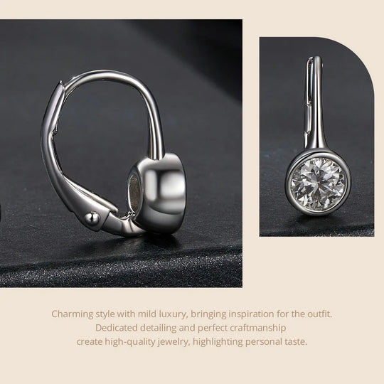 1CT Moissanite Drop Dangle Earrings 925 Sterling Silver Wedding Bridal Gift