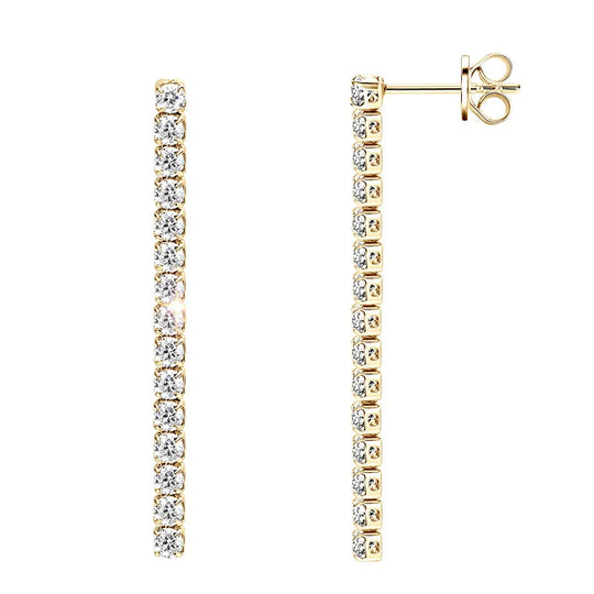 2.5mm Moissanite Tassel Stud Earrings 925 Sterling Silver Tennis Chain