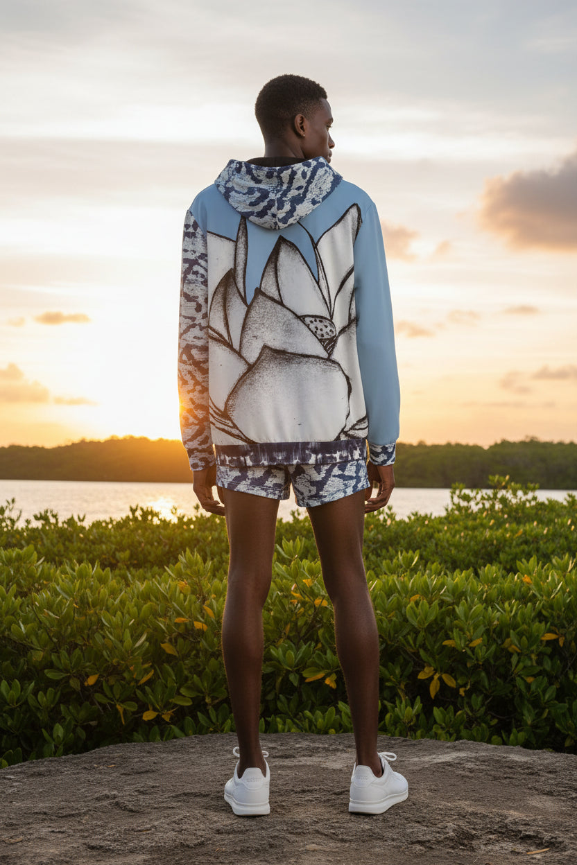 Shibori Heart Limited Edition Cotton Unisex Zip Hoodie