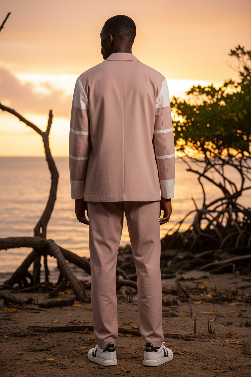 Geode Shibori Print Cotton Blazer