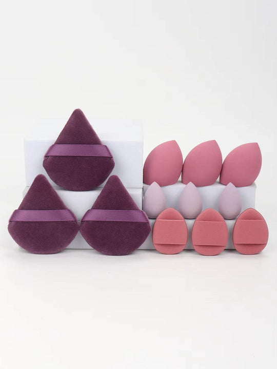 12-Piece Makeup Sponge Set – Loose Powder Puffs, Mini Cushions, Beauty Blenders for All Uses