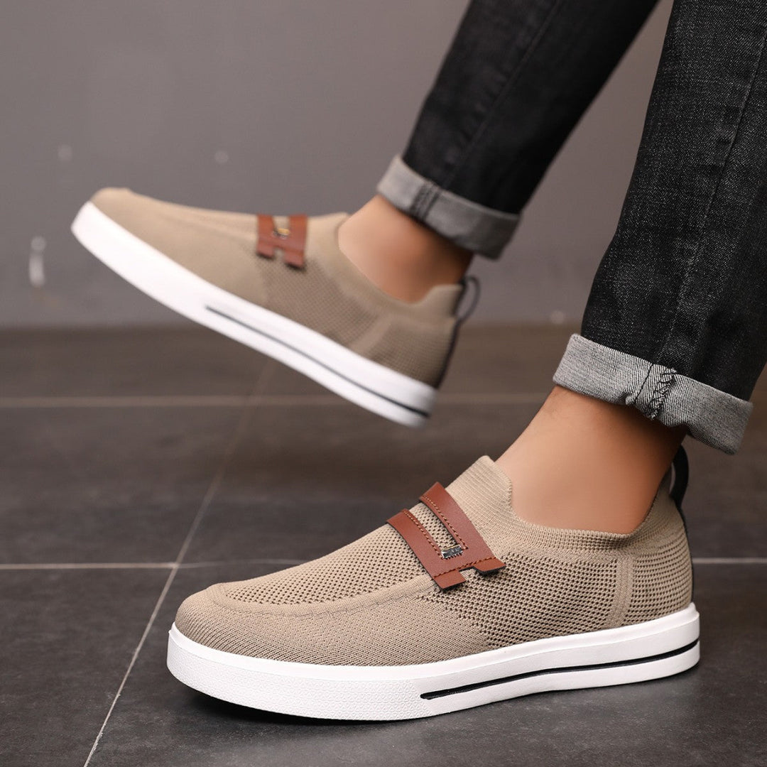 Soft elastic mesh shoes sports shoes lightweight business men's shoes