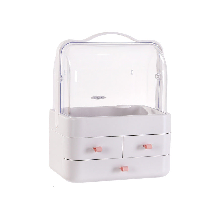 Double Door Dust Cover Makeup Storage Box Cosmetic Organizer