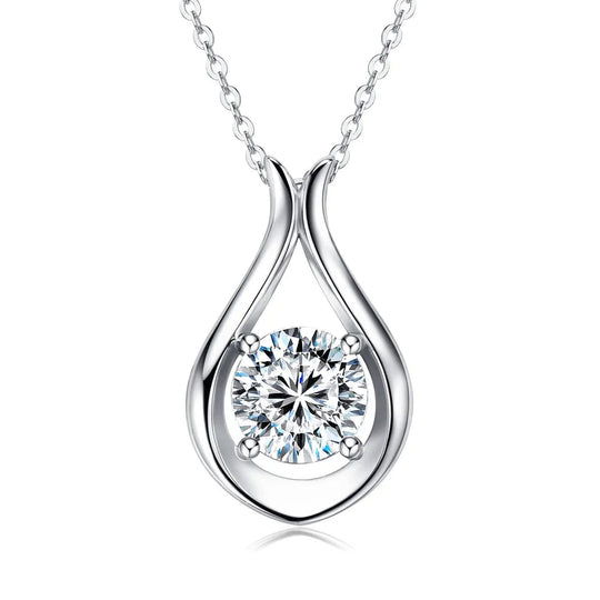 2 Carat Moissanite 925 Sterling Silver Pendant Necklace