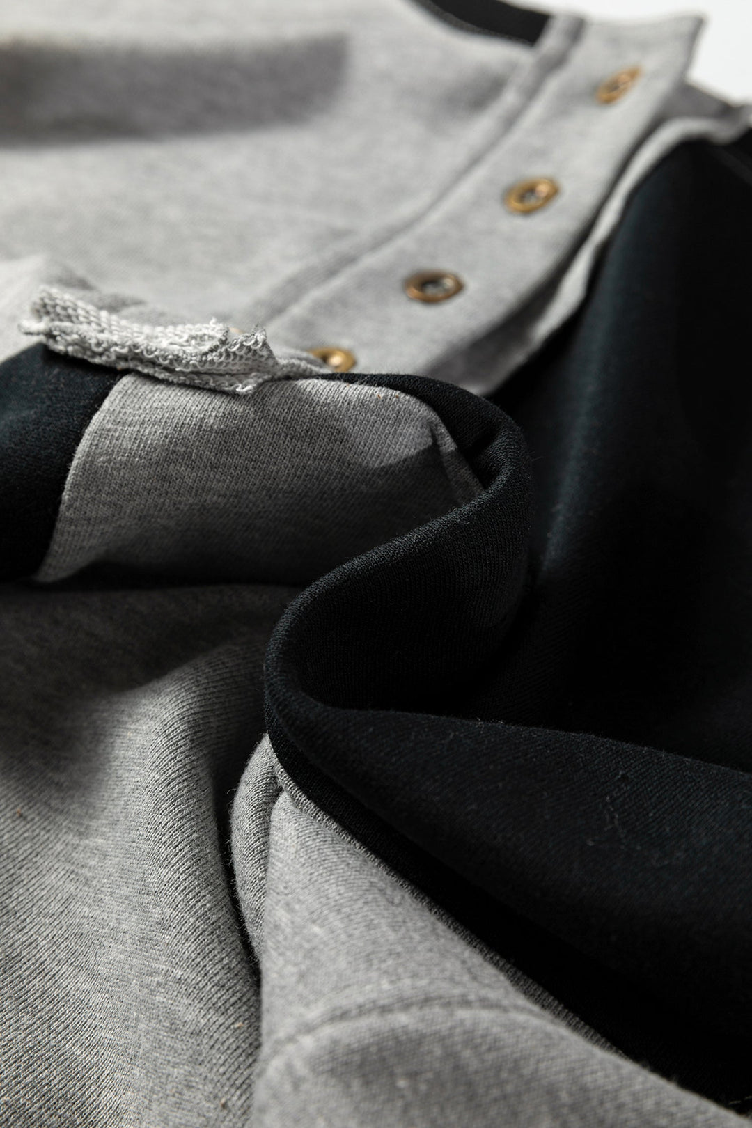 Colorblock Crewneck Henley Sweatshirt