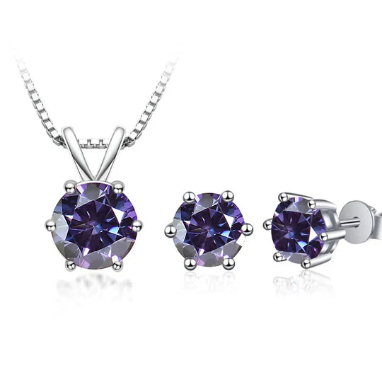 3Ct Moissanite Necklace Earrings Set 925 Sterling Silver GRA Cert Wedding