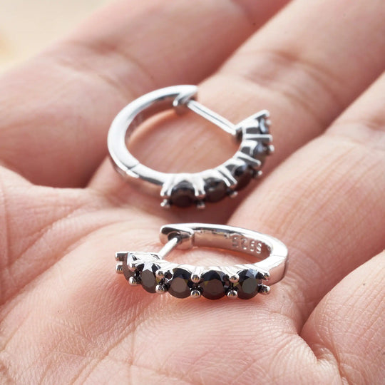 3mm Black Moissanite Stud Earrings 925 Sterling Silver Certified Gift