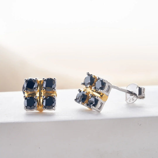 3mm Black Moissanite Stud Earrings 925 Sterling Silver Certified Gift