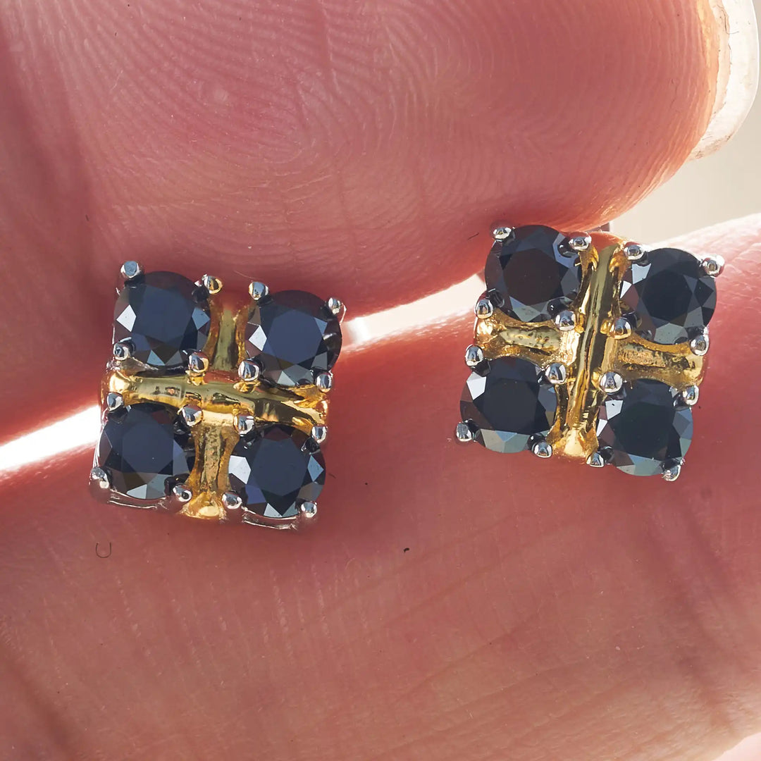 3mm Black Moissanite Stud Earrings 925 Sterling Silver Certified Gift