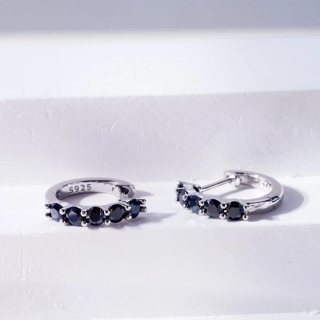 3mm Black Moissanite Stud Earrings 925 Sterling Silver Certified Gift