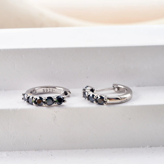 3mm Black Moissanite Stud Earrings 925 Sterling Silver Certified Gift