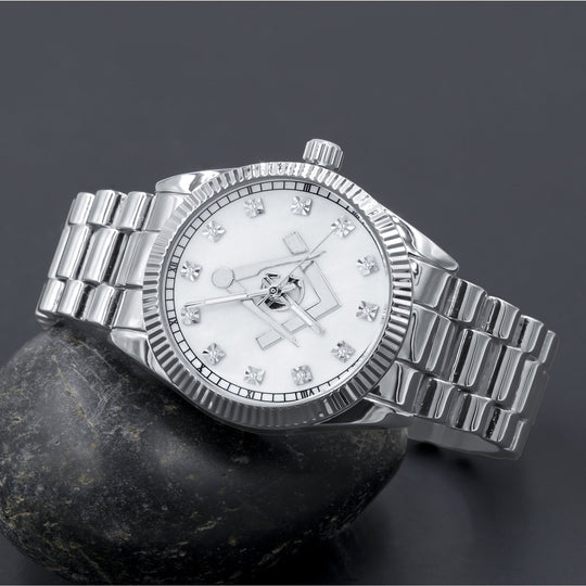 40MM CZ Iced Out Alloy Hip Hop Bling Watch Silver Mens