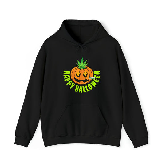 Happy Halloween Stoner Pumpkin Cannabis Hoodie