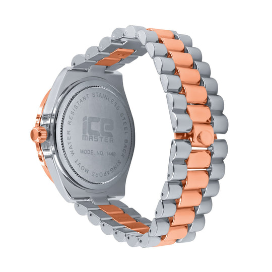 44mm CZ Iced Out Hip Hop Bling Watch Stainless Steel