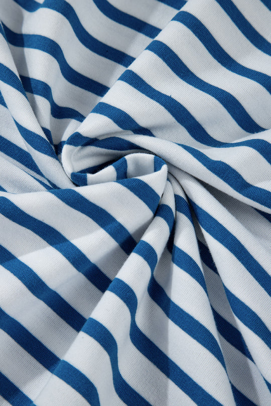 Stripe Drop Shoulder Crewneck Sweatshirt