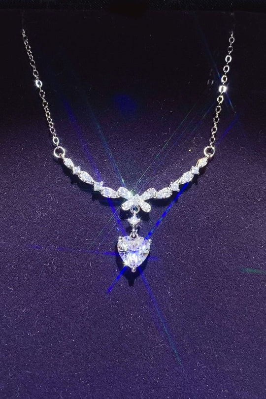 1 Carat Lab-grown Diamond Brilliant Sterling Silver Moissanite Necklace