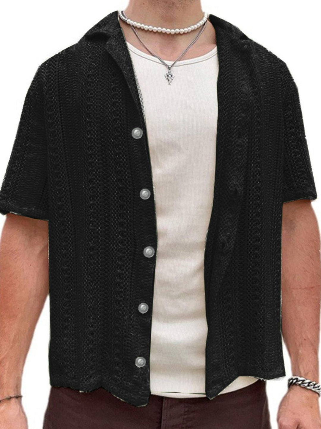 Men's Full Size Button Down Short Sleeve Shirt Plus Size