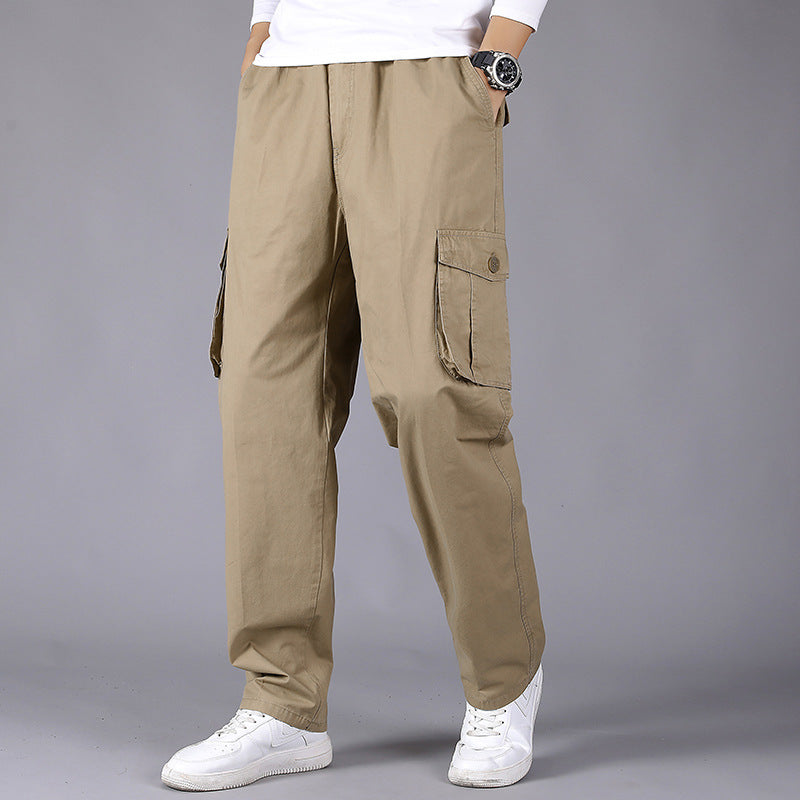 Men's Pants Korean Style Loose Straight Leg Cargo Pocket