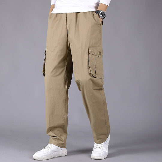 Men's Pants Korean Style Loose Straight Leg Cargo Pocket