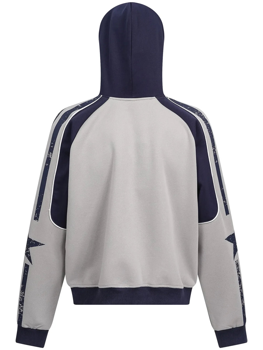 Men's Contrast Drawstring Zip-Up Hoodie