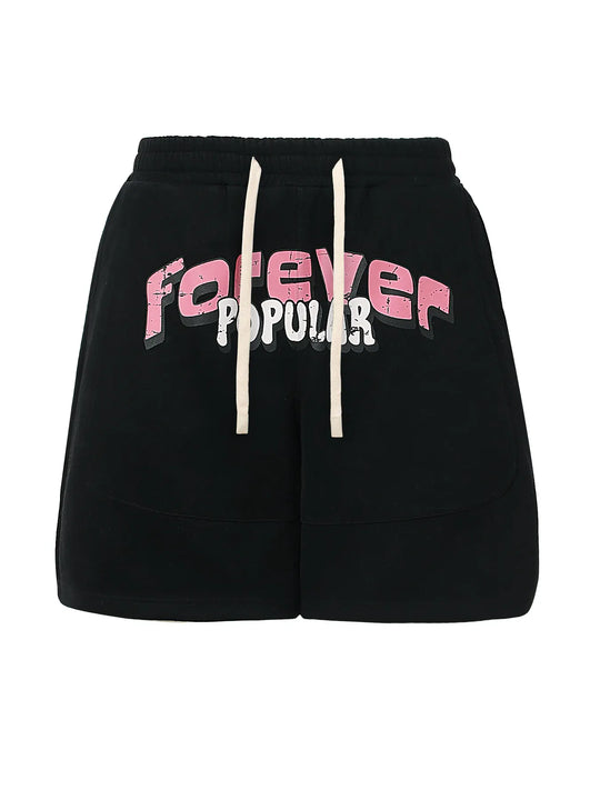 Men's Letter Drawstring Shorts