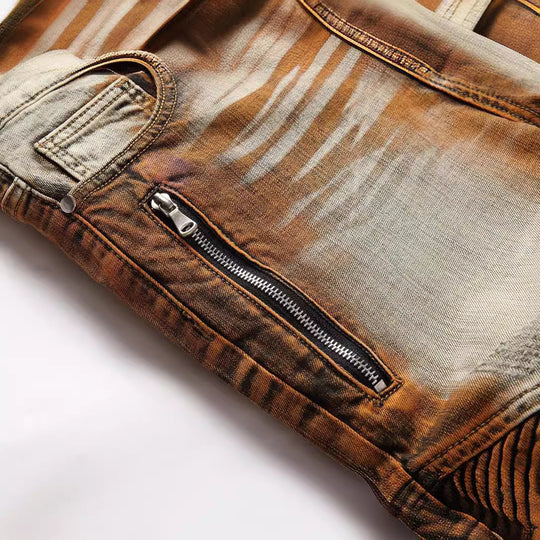 Men's Stretch Zipper Personalized Fashion Slim-fit Pants