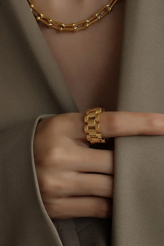 18K Gold-Plated Titanium Steel Ring