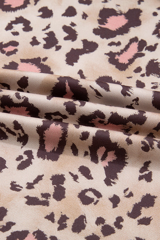 Plus Size Leopard Knit Patchwork Hoodie