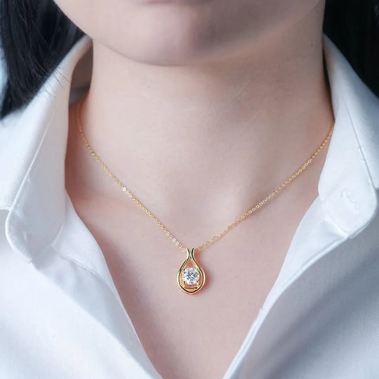 2 Carat Moissanite 925 Sterling Silver Pendant Necklace