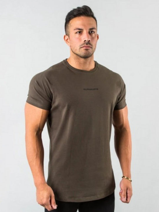 Men's Plus Size Letter Round Neck Short Sleeve T-Shirt