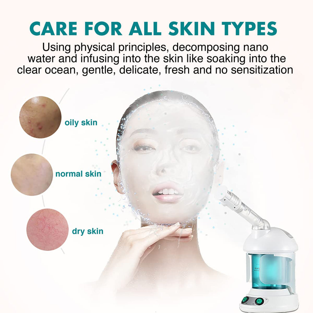 DENFANY Hair Steamer, 2 in 1 Hair and Face Steamer for Natural Hair with UV Ozone, Face Steamer Hair Humidifier Moisturising Hydration System Sprayer for Personal Care Use at Home and Salon