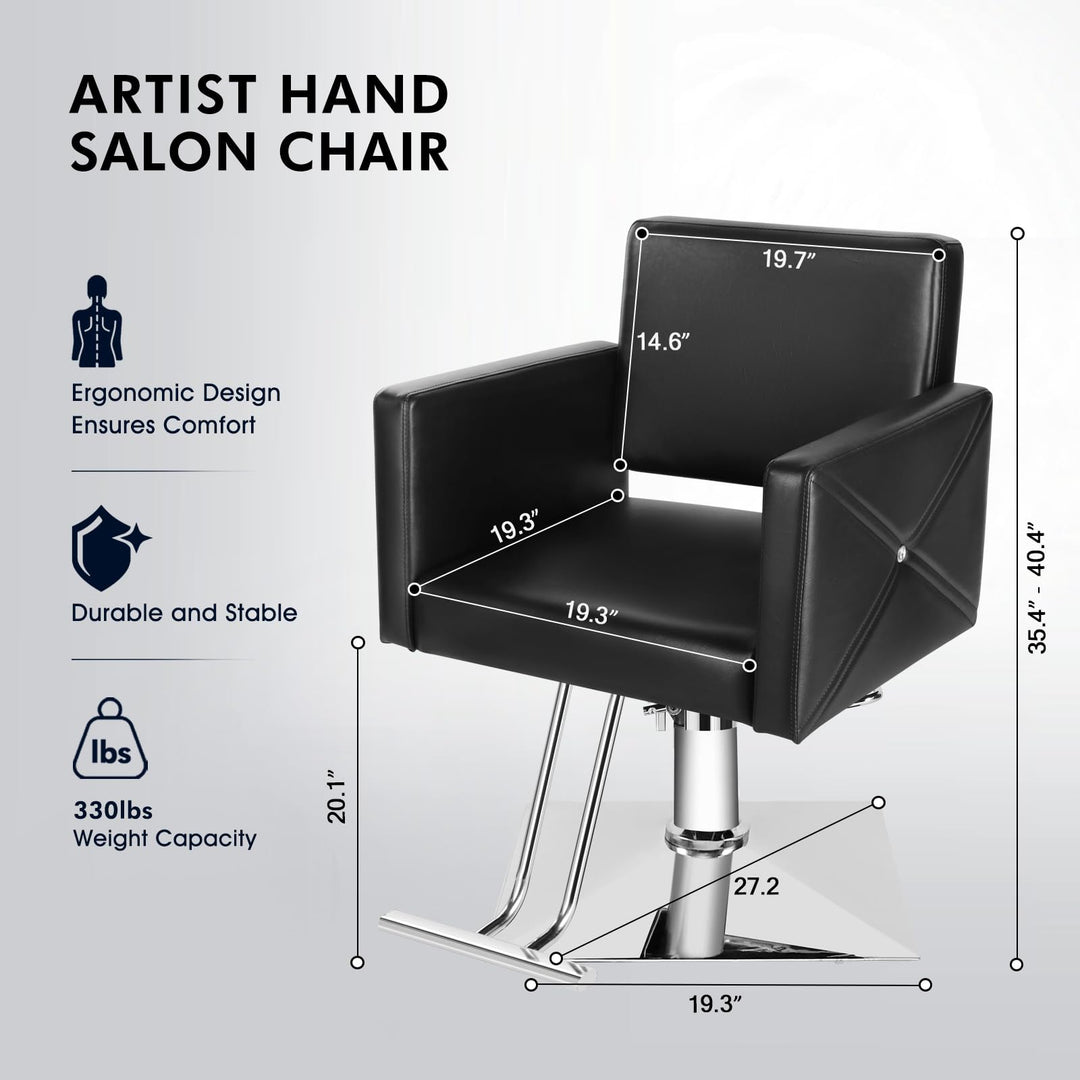 Artist Hand Salon Chair for Hair Stylist, Stylist Chair with Heavy Duty Hydraulic Pump, 360 Degrees Rolling Swivel Spa Beauty Equipment for Hair Stylist Women Man, Max Load Weight 330 Lbs