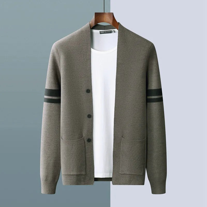 Boys Men's Fall Winter Fashion V-neck Casual Wool Knitted Sweater Coat - # BOAA13510045
