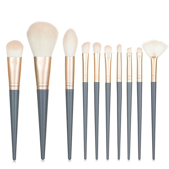 10 Makeup Brushes Suit Foundation Face Powder Eye Shadow Brush Complete Set
