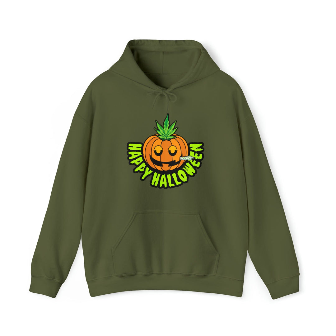 Happy Halloween Stoner Pumpkin Cannabis Hoodie