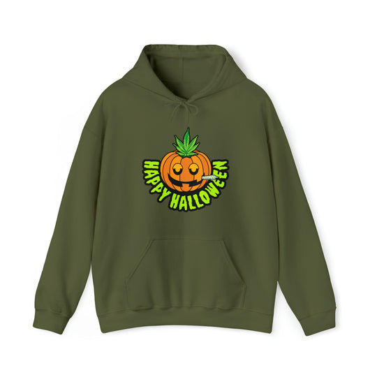 Happy Halloween Stoner Pumpkin Cannabis Hoodie