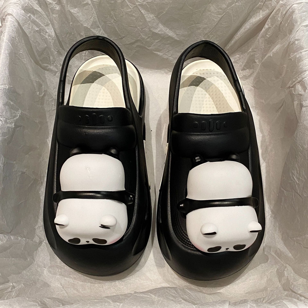 Cute Slipper With Panda Lamp Summer Sandals Femme Light Funny Woman Slippers Shoes Women