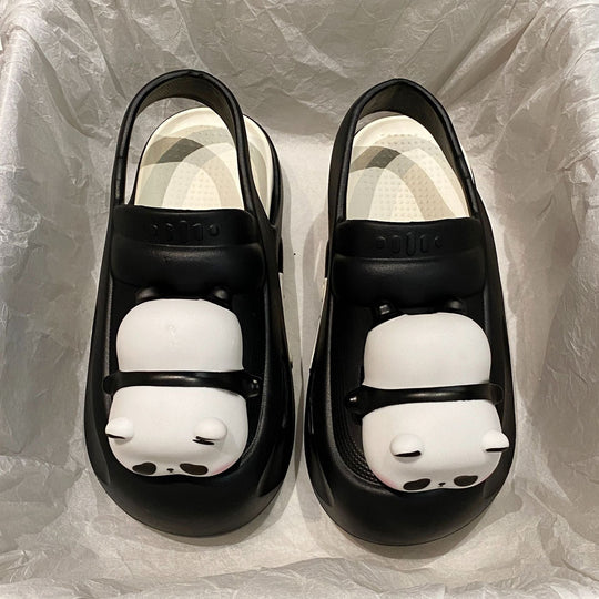 Cute Slipper With Panda Lamp Summer Sandals Femme Light Funny Woman Slippers Shoes Women