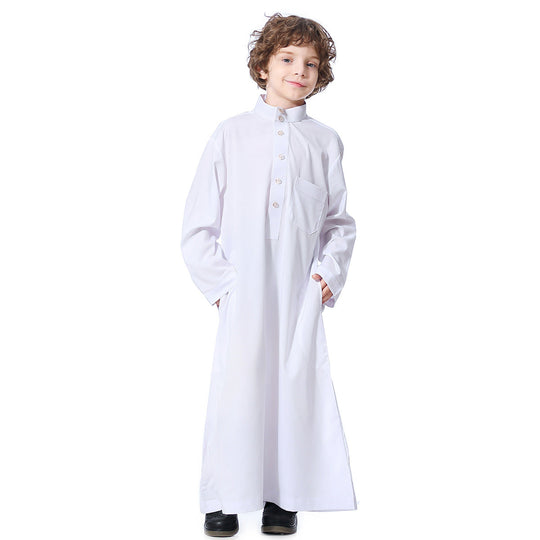 Middle Eastern teenage boy robe