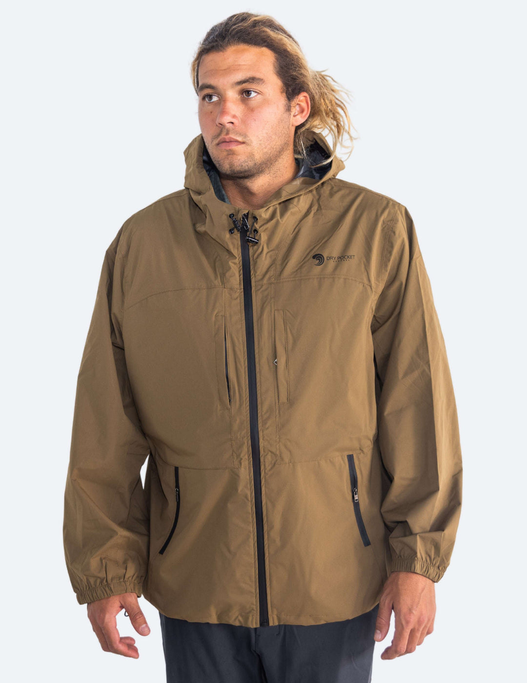 Waterproof Rain Jacket With A Waterproof Pocket