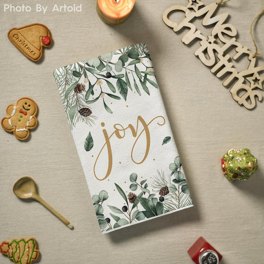 Artoid Mode Green Xmas Tree Ornament Christmas Kitchen Towels Dish Towels, 18x26 Inch Farmhouse Holiday Snowflake Winter Decoration Cleaning Set of 4