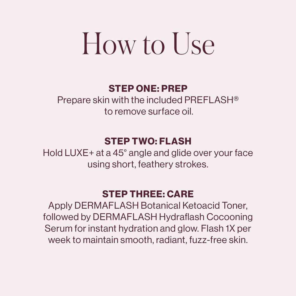 DERMAFLASH LUXE+ Sonic Dermaplaning Tool for Face Peach Fuzz Removal, Anti-Aging and Exfoliation, Icy Pink