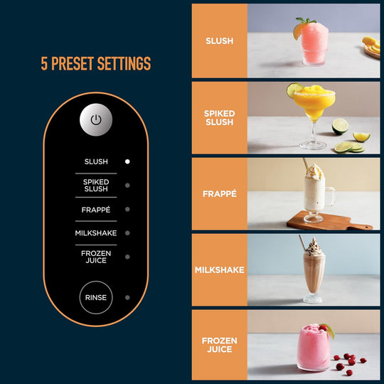 Ninja SLUSHi Professional Frozen Drink Maker with RapidChill Technology, 88 oz. Frozen Drink & Slushie Machine, 5 Preset Programs, Frozen Margaritas, Frappés, and More, Orange Mango, FS301OR