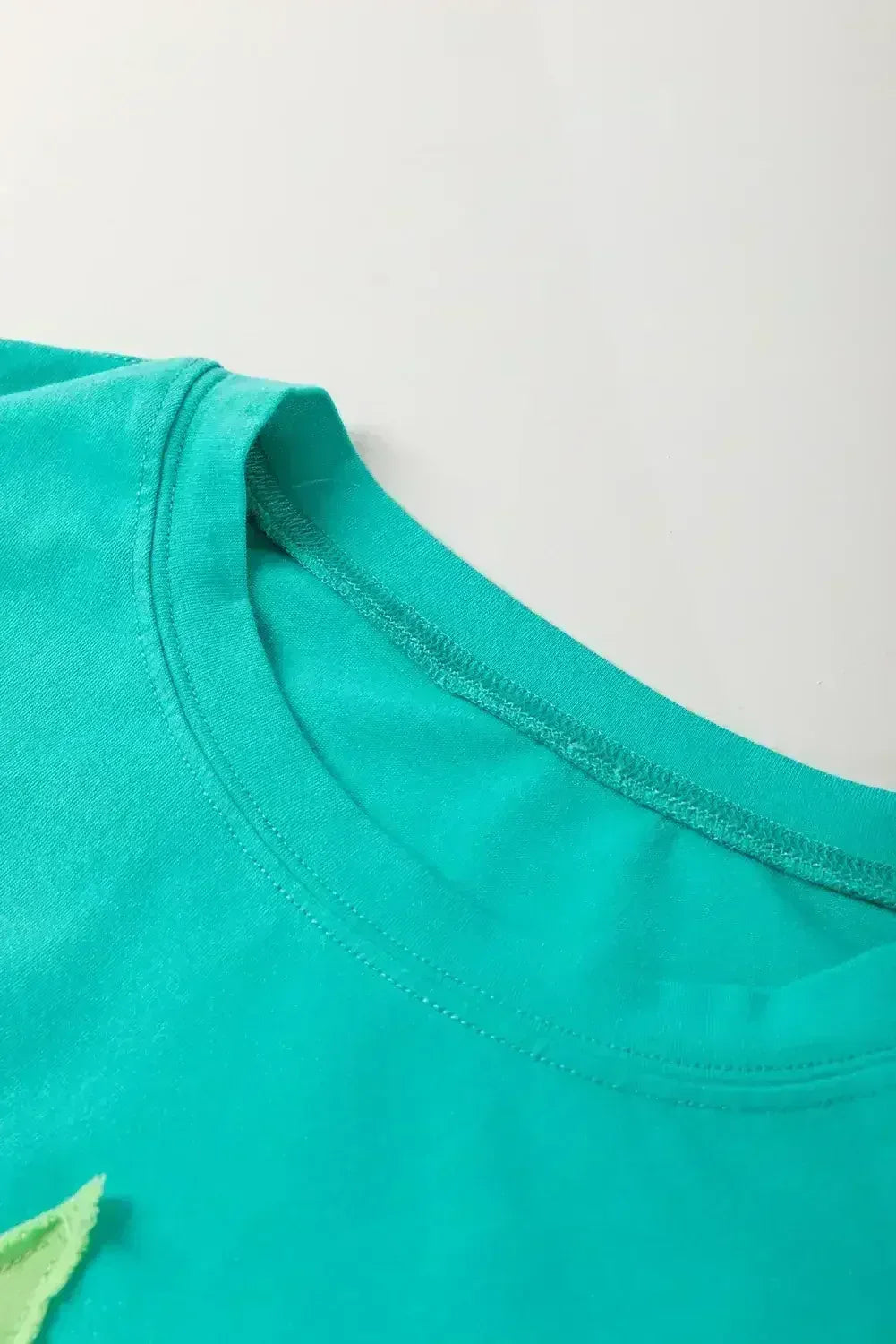 Aruba Blue Frayed Star Patched 4th of July Oversize T Shirt