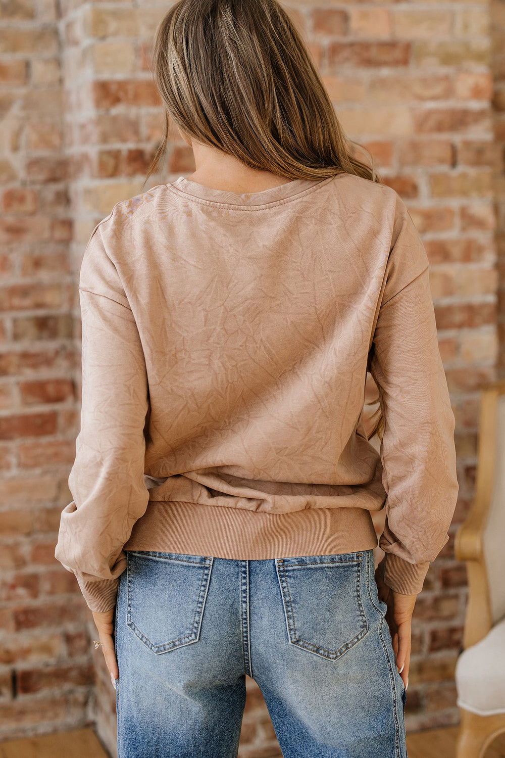 SAVED BY GRACE Embroidered Mineral Wash Sweatshirt