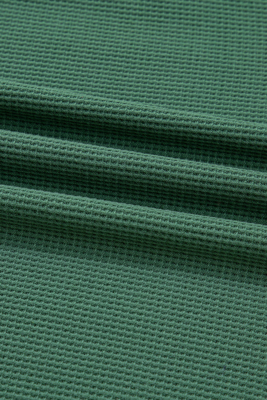 Solid Ribbed Raw Seam Patchwork Drop Shoulder Sweatshirt