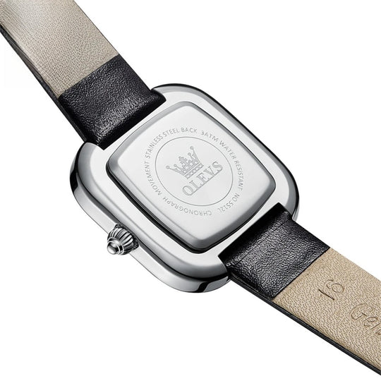 Women's Square Leather Quartz Watch Waterproof Elegant
