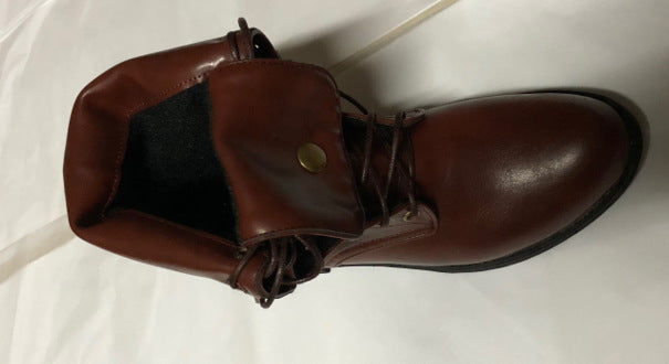 Motorcycle Men's Retro Lace-Up Combat Striders Leather