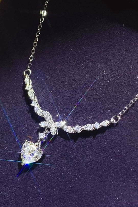1 Carat Lab-grown Diamond Brilliant Sterling Silver Moissanite Necklace